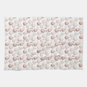 WEISS MIT PASTEL PINK & WHITE ORNAMENTS GESCHIRRTUCH (Horizontal)