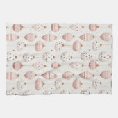 WEISS MIT PASTEL PINK & WHITE ORNAMENTS GESCHIRRTUCH (Horizontal)