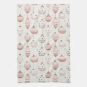 WEISS MIT PASTEL PINK & WHITE ORNAMENTS GESCHIRRTUCH (Vertikal)