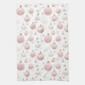 WEISS MIT PASTEL PINK & WHITE ORNAMENTS GESCHIRRTUCH (Vertikal)