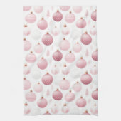 WEISS MIT PASTEL PINK & WHITE ORNAMENTS GESCHIRRTUCH (Vertikal)