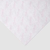 Weiß mit pastellrosa Text. Seidenpapier (Ausschnitt)