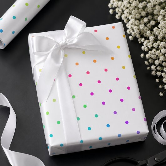 Weiß mit Polka Dots Wrapping Paper von Multicolor Geschenkpapier