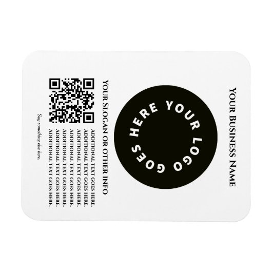 Weiß mit QR-Code fügen Sie Ihren eigenen Text und Magnet (Horizontal)