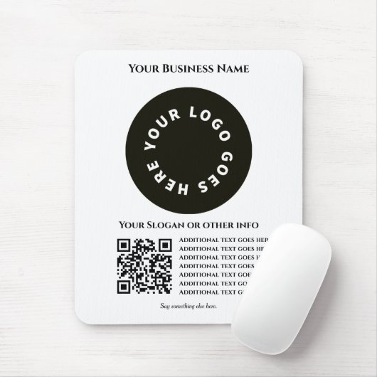 Weiß mit QR-Code fügen Sie Ihren eigenen Text und Mousepad (Mit Mouse)