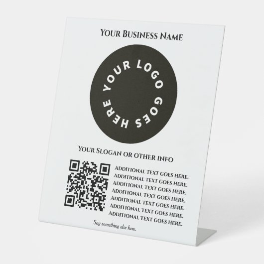 Weiß mit QR-Code fügen Sie Ihren eigenen Text und Sockelschild (Vorderseite)