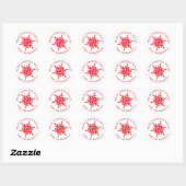 Weiß mit Red Snowflake Envelope Closure Sticker (Blatt)