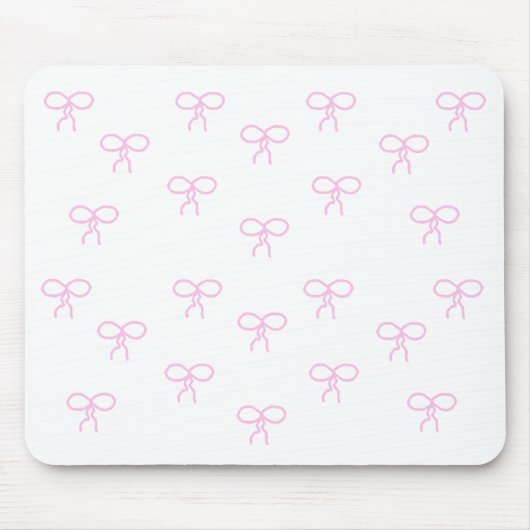 Weiß mit rosa Bogen Mousepad (Vorne)
