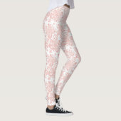 Weiß mit rosa, floralfarbenes Muster Leggings (Rechts)