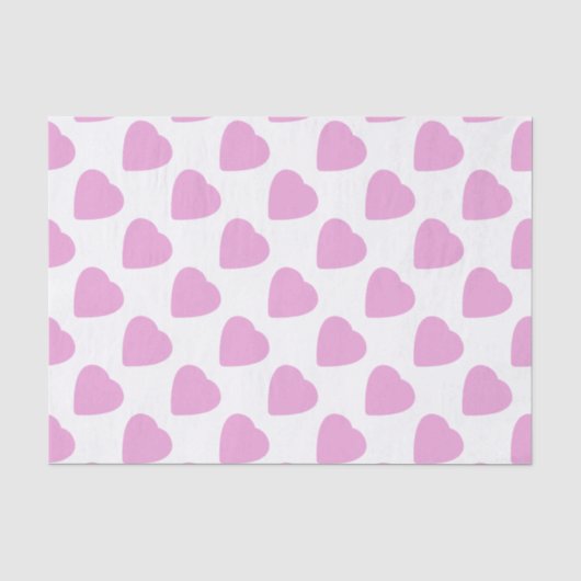Weiß mit rosa Herzmuster Valentinstag Seidenpapier (Vorderseite)