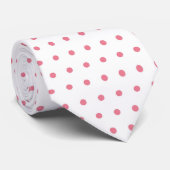 Weiß mit rosa Polka Dots Krawatte (Gerollt)