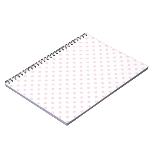 Weiß mit rosa Polka Dots Notizblock (Linke Seite)