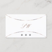 Weiß mit Rose Gold Dekor Juwelen und Monogram Visitenkarte (Vorderseite)