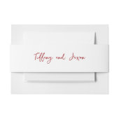 Weiß mit rotem Text Ihrer Wahl Einladungsbanderole (Vorderseite Beispiel)