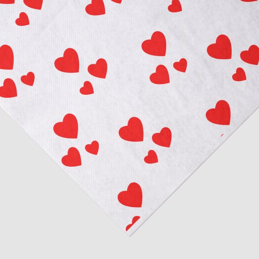 Weiß mit roten Herzen Seidenpapier (Ausschnitt)