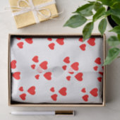 Weiß mit roten Herzen Seidenpapier (Geschenk)