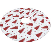 WEISS MIT ROTEN KRISTMAS-BÄUMEN POLYESTER WEIHNACHTSBAUMDECKE (Schrägansicht)