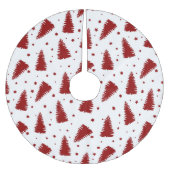 WEISS MIT ROTEN KRISTMAS-BÄUMEN POLYESTER WEIHNACHTSBAUMDECKE (Vorderseite)