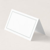Weiß mit Sage Green Border Wedding Platzkarten (Vorderseite)