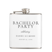 Weiß mit Schwarz Classic Mens Bachelor Party Gesch Flachmann (Vorderseite)
