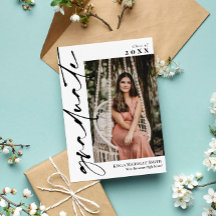 Weiß mit Schwarz-Kalligrafie-Foto-Abschluss