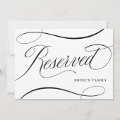 Weiß mit/Schwarz-Script-Hochzeitszeichen vorbehalt (Rückseite)