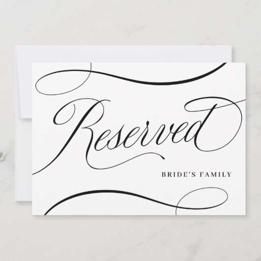 Weiß mit/Schwarz-Script-Hochzeitszeichen vorbehalt (Rückseite)