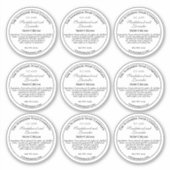 Weiß mit Schwarz-Text-Kosmetik Jar Lid Label 2.5" (Vorderseite)