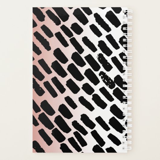 Weiß mit schwarzem Pinselstrich und Name Planer (Rückseite)