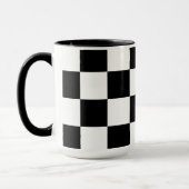 Weiß mit schwarzem Quadrat Muster 15 oz Combo Tasse (Links)
