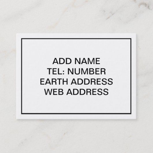 Weiß mit schwarzem Rahmen Visitenkarte (Vorderseite)
