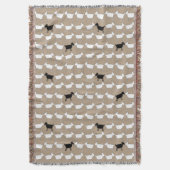 Weiß mit schwarzem Schafspelz werfen Decke (Vorderseite Vertikal)