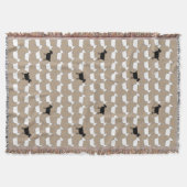 Weiß mit schwarzem Schafspelz werfen Decke (Vorderseite)