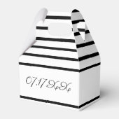 Weiß mit schwarzem Streifen akzentriert Geschenkschachtel (Vorderseite)