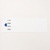 Weiß mit schwarzem Text, blaues Herz Yogamatte (Rückseite (Horizontal))