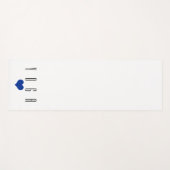 Weiß mit schwarzem Text, blaues Herz Yogamatte (Vorderseite (Horizontal))