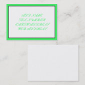 Weiß mit schwarzem und grünem Rahmen Visitenkarte (Vorne/Hinten)