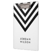 Weiß mit schwarzem Zickzack modernem Klemmbrett (Links)