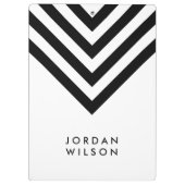 Weiß mit schwarzem Zickzack modernem Klemmbrett (Rückseite)