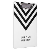 Weiß mit schwarzem Zickzack modernem Klemmbrett (Rechts)