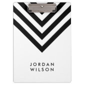 Weiß mit schwarzem Zickzack modernem Klemmbrett (Vorderseite)