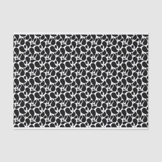 WEISS MIT SCHWARZEN PAISLEY-PATTERN SEIDENPAPIER (Vorderseite)