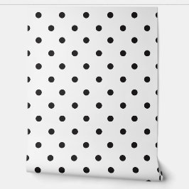 Weiß mit schwarzen Polka Dots modern Tapete
