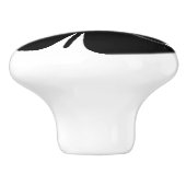 Weiß mit schwarzen Schmetterlingen Chic Butterfly- Keramikknauf (Seitenansicht)