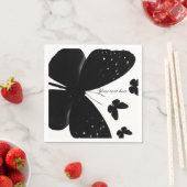Weiß mit schwarzen Schmetterlingen Chic Custom Par Serviette (Beispiel)