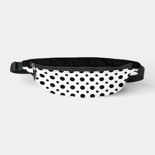 Weiß mit schwarzen Tupfen Bauchtasche (Vorderseite)