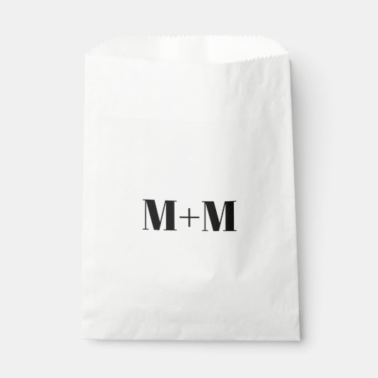 Weiß mit schwarzer Buchstabennummer anpassen Geschenktütchen (Vorderseite)