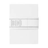 Weiß mit schwarzer Text-Seife Bauchband Einladungsbanderole (Rückseitenbeispiel)