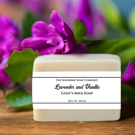 Weiß mit schwarzer Text-Seife Bauchband Einladungsbanderole