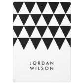 Weiß mit schwarzes Dreieck-modernem Klemmbrett (Rückseite)